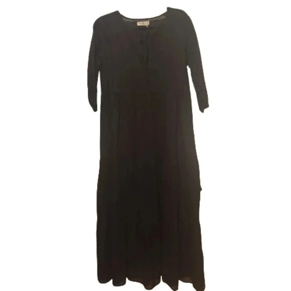 Natural Life black semi sheer boho maxi dress  or cover-up Size XS/S - Picture 1 of 7